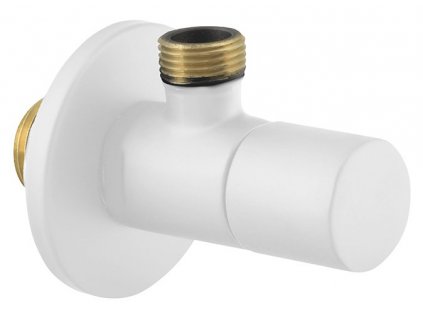 Sapho Rohový ventil s rozetou, guľatý, 1/2"x 3/8", biela matná SL014