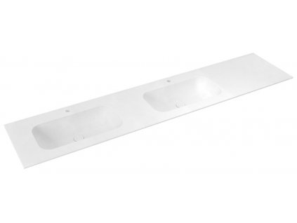 Sapho ARUBA ARUBA dvojumývadlo vľavo, 240x51,5 cm, Rockstone biela matná AR240-B2L