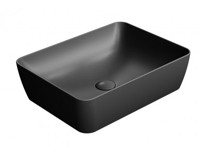 GSI NUBES COLOR SAND/NUBES keramické umývadlo na dosku 50x38cm, čierna matná 903726