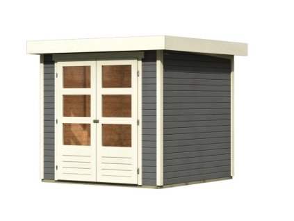 drevený domček KARIBU ASKOLA 2 (82901) tm. sivý LG1759