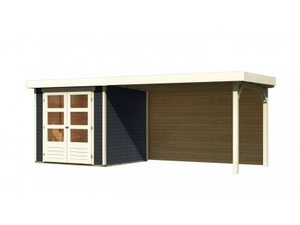 drevený domček KARIBU ASKOLA 2 + prístavok 280 cm vrátane zadnej steny (38658) antracit LG3220
