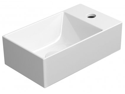 GSI KUBE X keramické umývadlo 40x23 cm, pravé/ľavé, biela ExtraGlaze 9484111