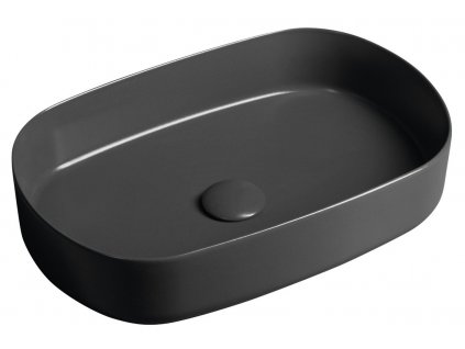 Isvea INFINITY OVAL keramické umývadlo na dosku, 55x36cm, antracit 10NF65055-2C