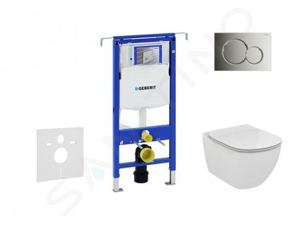 Geberit Duofix Modul na závesné WC s tlačidlom Sigma01, lesklý chróm + Ideal Standard Tesi - WC a doska 111.355.00.5 NF2