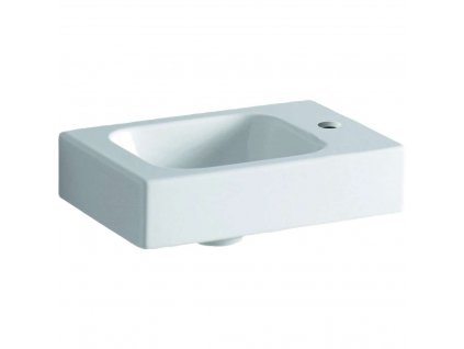Geberit iCon Umývadielko bez prepadu s otvorom vpravo, 38x28 cm, s KeraTect, biela 124736600