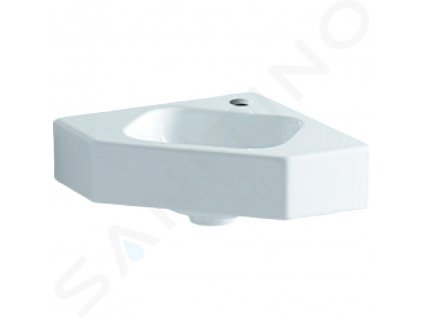 Geberit iCon Rohové umývadielko bez prepadu, 460x330 mm, s KeraTect, biela 124729600