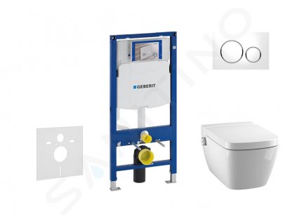 Geberit Duofix Modul na závesné WC s tlačidlom Sigma20, biela/lesklý chróm + Tece One - sprchovacia toaleta a doska, Rimless, SoftClose 111.300.00.5 NT4
