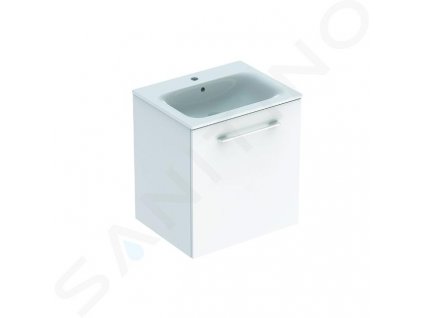 Geberit Selnova Square Umývadlová skrinka 635x588x480 mm, s umývadlom, 1 dvierka, lesklá biela 501.252.00.1