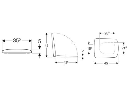 Geberit Selnova Compact WC doska, biela 501.928.01.1