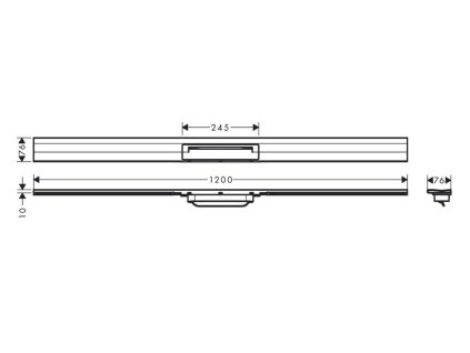 Hansgrohe RainDrain Flex Lineárny sprchový žľab s roštom z nehrdzavejúcej ocele 1200, k stene, skrátiteľný, chróm 56054000-HG