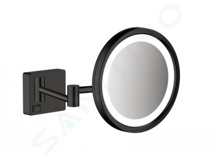 Hansgrohe AddStoris Kozmetické nástenné zrkadlo s LED osvetlením, matná čierna 41790670-HG