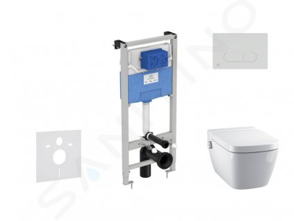 Ideal Standard ProSys Set predstenovej inštalácie, sprchovacej toalety a sedadla TECEone, tlačidla Oleas M1, Rimless, SoftClose, chróm mat ProSys120M SP59