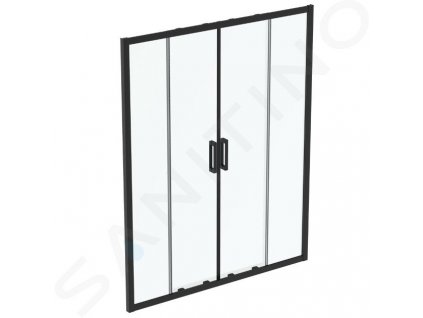 Ideal Standard Connect 2 Posuvné sprchové dvere, štvordielne, 1600 mm, čierna/číre sklo K9282V3