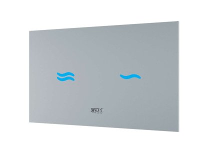 Sanela WC z nehrdzavejúcej ocele Elektronické dotykové ovládanie na splachovanie WC, do montážneho rámu SLR 21, biele sklo/modrá SLW 30A