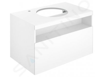 Keuco Stageline Umývadlová skrinka, 800x550x490 mm, s výrezom na umývadlo a batériu vľavo, s osvetlením a USB, biela 32864300100