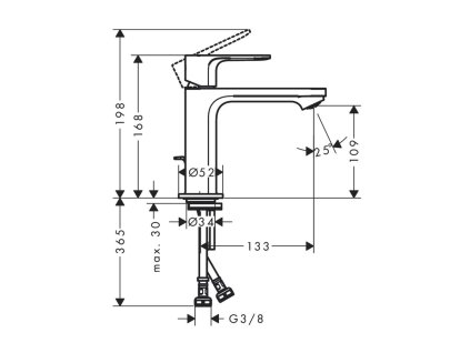 Hansgrohe Rebris E Umývadlová batéria s výpustom, CoolStart, chróm 72551000-HG