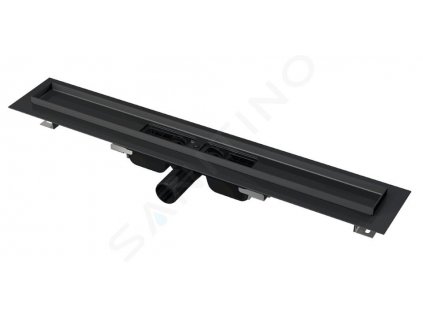 Alcadrain Odtokové žľaby Sprchový žľab 550 mm, s okrajom pre perforovaný rošt, čierna mat APZ101BLACK-550