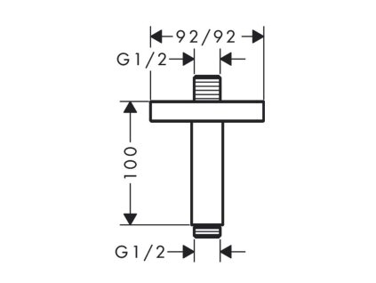 Axor Sprchový program Sprchové rameno stropné, 100 mm, chróm 26965000-AX