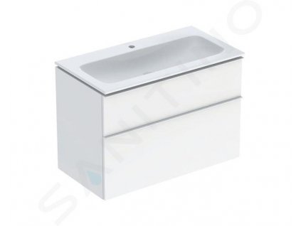 Geberit iCon Skrinka s umývadlom, 90x48x63 mm, 2 zásuvky, lesklá biela 502.337.01.1