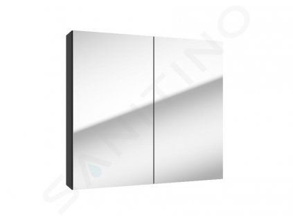 kielle Vega Zrkadlová skrinka, 80x73x15 cm, matná čierna 50118804