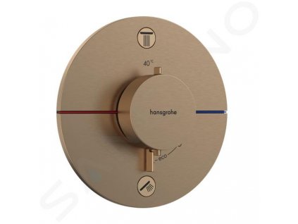 Hansgrohe ShowerSelect Comfort Termostatická batéria pod omietku, na 2 spotrebiče, kefovaný bronz 15554140-HG