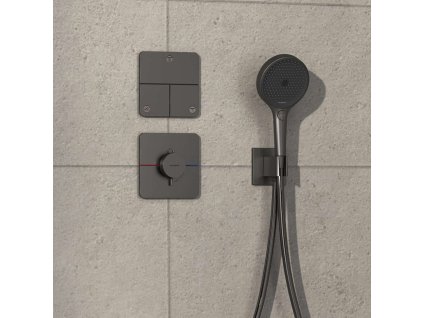 Hansgrohe ShowerSelect Comfort Ventil pod omietku, na 3 spotrebiče, kefovaný čierny chróm 15587340-HG