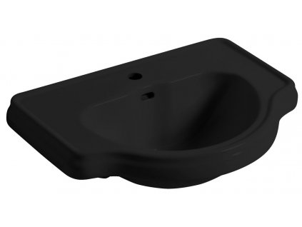 RETRO KERASAN RETRO keramické umývadlo 62x45,5cm, zápustné, čierna mat 103031