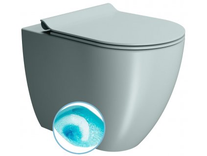 GSI PURA COLOR PURA WC misa stojaca, Swirlflush, 36x55cm, spodný/zadný odpad, ghiaccio dual-mat 880315
