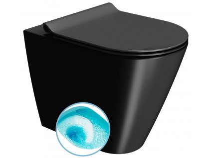 GSI KUBE X COLOR KUBE X WC misa stojaca, Swirlflush, 36x55cm, spodný/zadný odpad, čierna dual-mat 941026