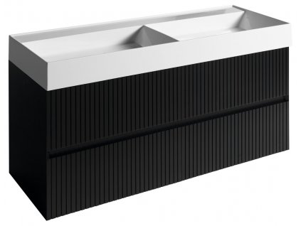Sapho FILENA umývadlová skrinka 118x51,5x43cm, čierna mat strip FID1212BS