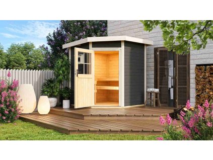 fínska sauna KARIBU PEKKA (92354) terragrau LG3847