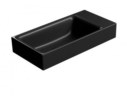 GSI NUBES COLOR NUBES keramické umývadlo 50x25cm, bez otvoru, pravé/ľavé, čierna mat 9637026