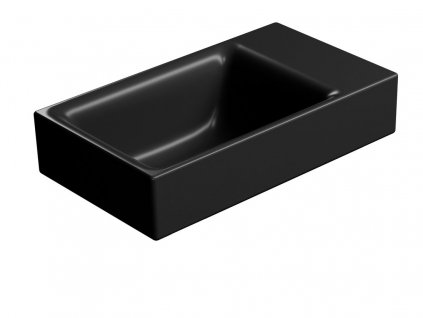 GSI NUBES COLOR NUBES keramické umývadlo 40x23cm, brúsená spodná hrana, bez otvoru, pravé/ľavé, čierna mat 96369026