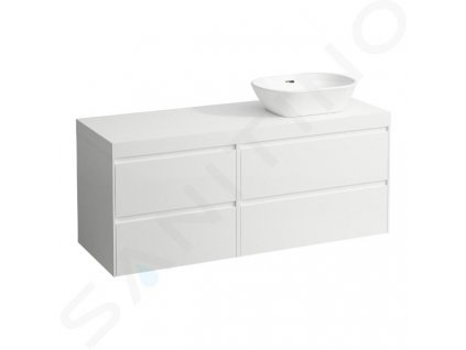 Laufen Lani Umývadlová skrinka, 58x137x49 cm, 4 zásuvky, výrez vpravo, matná biela H4045831122601
