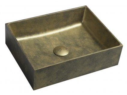 Sapho FORMIGO betónové umývadlo na dosku, 47,5x36,5cm, zlato FG118