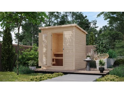 fínska sauna KARIBU HYTTI 2 (93862) natur LG4144