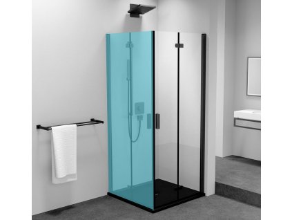 Polysan ZOOM BLACK sprchové dvere skladacie 700 mm, pravé, číre sklo ZL4715BR