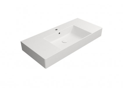 GSI KUBE X COLOR KUBE X keramické umývadlo 100x47cm, s odkladacími plochami, biela mat 9451109