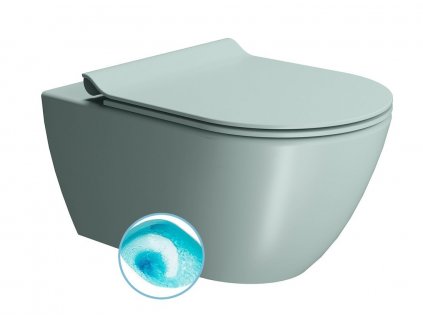GSI COLOR ELEMENTS PURA závesná WC misa, Swirlflush, 36x55 cm, ghiaccio dual-mat 881515