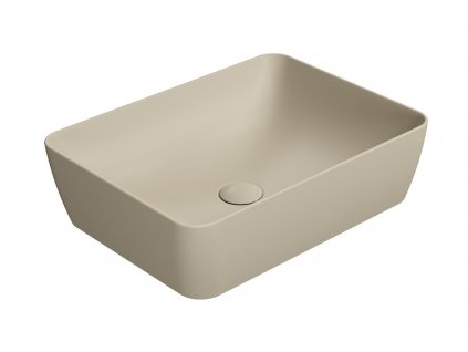 GSI COLOR ELEMENTS SAND keramické umývadlo na dosku 50x38 cm, creta mat 903708
