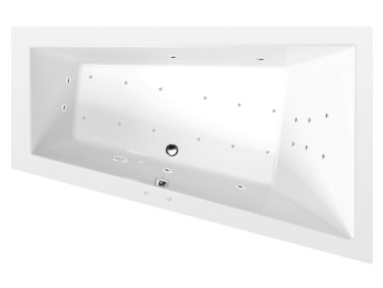 Polysan VANE S HYDROMASÁŽNYM SYSTÉMOM TRIANGL R hydromasážna vaňa, 180x120x50cm, Attraction Hydro-Air, chróm 20611.4010