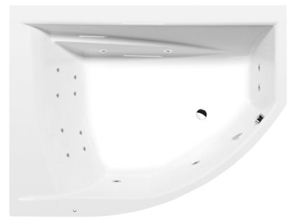 Polysan VANE S HYDROMASÁŽNYM SYSTÉMOM TANDEM L hydromasážna vaňa, 170x130x50cm, Active Hydro, chróm 96611.1010