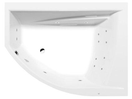 Polysan VANE S HYDROMASÁŽNYM SYSTÉMOM TANDEM R hydromasážna vaňa, 170x130x50cm, Active Hydro, chróm 97611.1010