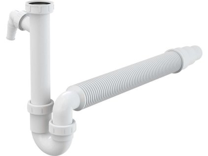 Alcadrain Sifóny Sifón rúrkový priemer 50/40 mm s prevlečnou maticou a prípojkou, flexi hadica A83-DN50/40