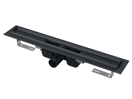 Alcadrain Odtokové žľaby Sprchový žľab 115 cm, s okrajom na perforovaný rošt, čierna mat APZ1BLACK-1150