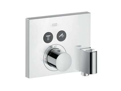 Axor ShowerSelect Termostat pod omietku Square na 2 spotrebiče s jednotkou FixFit a držiakom, chróm 36712000-AX