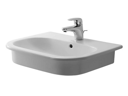 Duravit D-Code Umývadlo zápustné, 55x44 cm, s prepadom, s otvorom na batériu, biela 0337540000