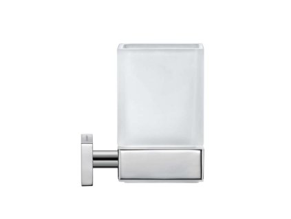 Duravit Karree Pohár na kefky a pastu s držiakom, chróm/mliečne sklo 0099511000