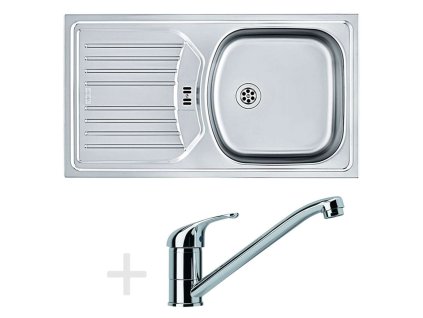 Franke Sety Kuchynský set N48, drez ETN 614 6/4 NOVA z nehrdzavejúcej ocele + batéria FB 250.031, chróm 101.0366.097