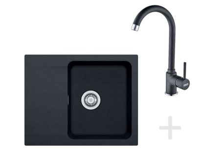 Franke Sety Kuchynský set T29, tectonitový drez OID 611-62, čierna + batéria FP 9000, ónyx NEW 114.0366.037
